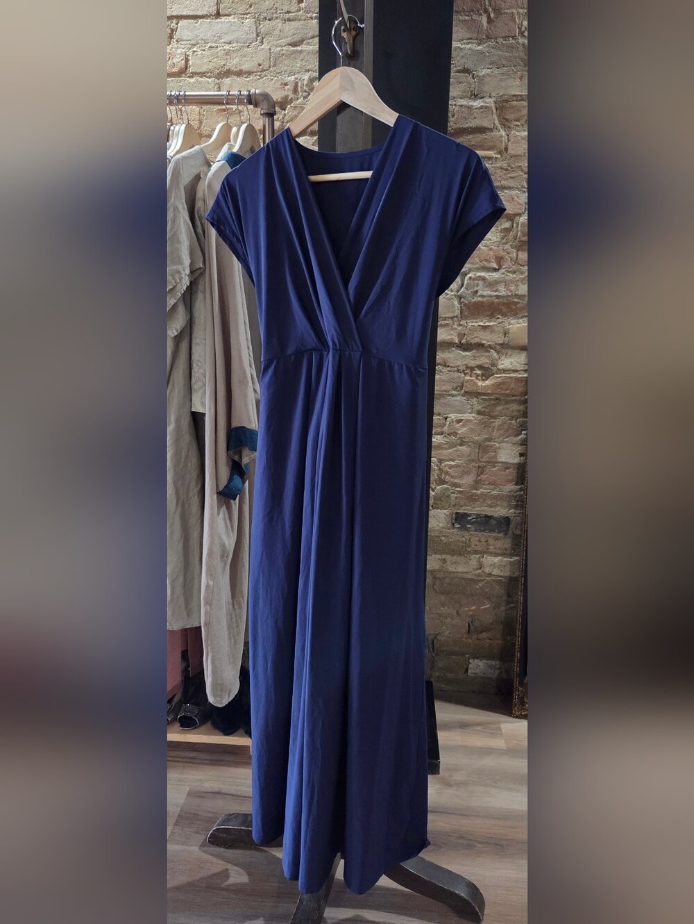 HALARA Navy Blue V-Neck Maxi Dress